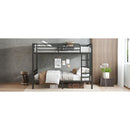Metal Full XL over Full XL Bunk Bed for Teens and Adults,Space-Saving/Noise Reduced/No Box Spring Needed, Black