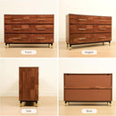 Walnut Dresser Six Drawer Storage Organizer Cabinet