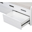 Rustic Storage Bench with 2 Drawers, Hidden Storage Space, and 3 False Drawers at the Top, Shoe Bench for Living Room, Entryway (White)