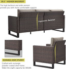 Seven Piece Outdoor Wicker Patio Furniture Set With Swivel Rockers