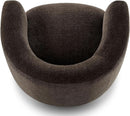 360 Degree Swivel Chair Espresso Velvet Upholstery