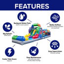 42FT Commercial Inflatable Obstacle Course With Dual Water Slide (SAK31587)