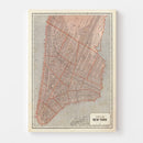 Vintage Map of New York City, New York 1845