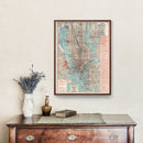 Vintage Map of New York City, New York 1880