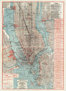 Vintage Map of New York City, New York 1880