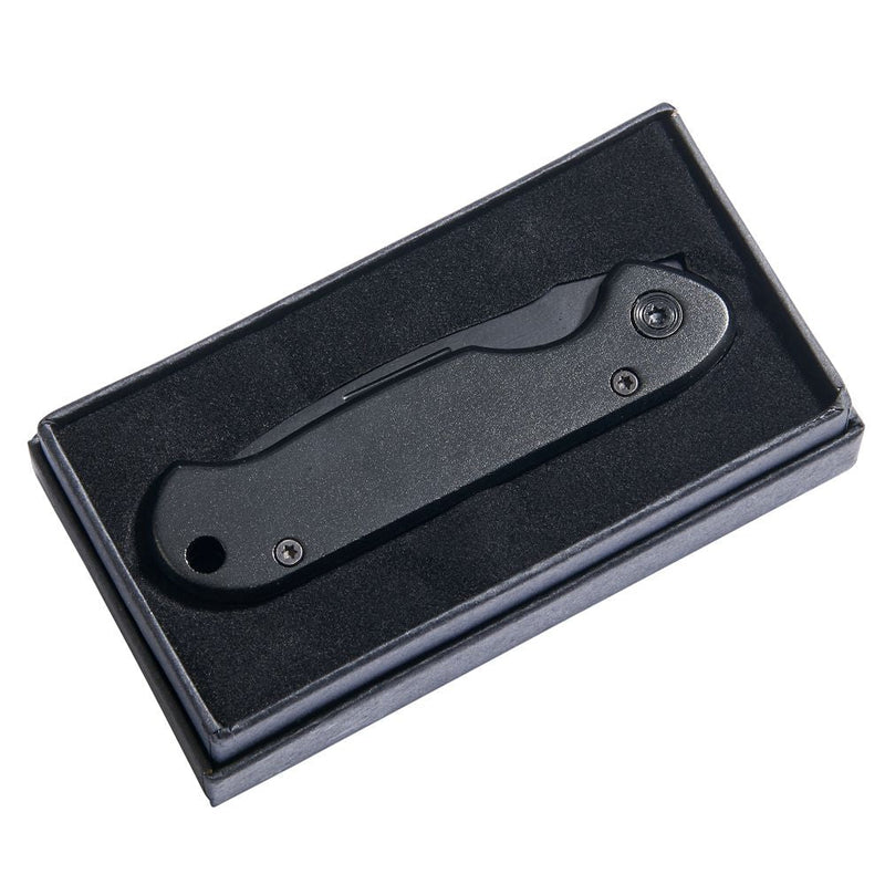 All Black Locking Pocket Knife 3.5" L Closed