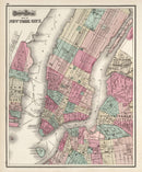 Vintage Map of New York City, New York 1873