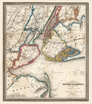 Vintage Map of New York City, New York 1836