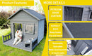 Large balcony doghouse, 44.2' long x 44.6' wide x 44.6' high solid wood asphalt roof dog house for large dogs with large terrace, weatherproof large dog house,Complimentary a good cleaning mat