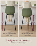 Green Leather Bar Stools With Back Modern Set Of Two