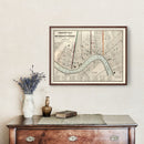 Vintage Map of New Orleans, Louisiana 1845