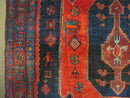 4' 6" X 8' 2" Antique Handmade India Tribal Geometric Wool Rug Red Blue