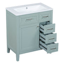 30' Bathroom Vanity with Sink Combo, Green Bathroom Cabinet with Drawers, Solid Frame and MDF Board (Old Sku:N725S999222F)