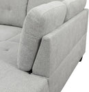 L Shaped 3 Piece Flannel Sofa With Storage Ottoman Grey