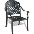 Cast Aluminum Patio Dining Chair 6PCS With Black Frame and Cushions In Random Colors
