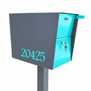 UpTown Box Locking Package Dropbox in TEXTURED GRAY METALLIC - Modern Mailbox