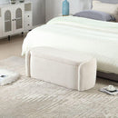 Storage Ottoman,Bedroom End Bench,Upholstered Fabric Storage Ottoman with Safety Hinge, Entryway Padded Footstool, Ottoman Bench for Living Room & Bedroom (Beige)