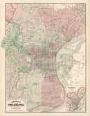 Vintage Map of Philadelphia, Pennsylvania 1886