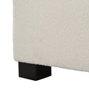Textured Boucle Ottoman Bench with Hinged Lid for Seating and Storage in Beige, 50 Inches, Solid Wood