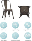 Tolix Style Metal Dining Chair 18 Inch Stackable Set Of 4