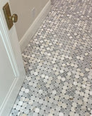 Antique Carrara / Bardiglio Octagon Mosaic Marble Tile