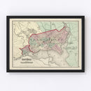 Vintage Map of Washington, DC 1874