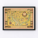 Vintage Map of Washington, DC 1938