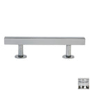 Lew's Square Bar Cabinet Knobs and Pulls in Polished Chrome