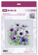 Purple Anemones Counted Cross Stitch Kit by Riolis R2176