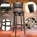 Swivel Bar Stools Set of 2 Black Faux Leather 34 Inch