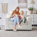 47 Inch Wide Ivory Upholstered Contemporary Armchair