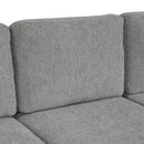 Multi-functional U-shaped Sectional Sofa Convertible Pull-out Bed Gray Chenille 107.1'