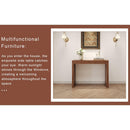 Elegant Dark Wood Grain Bar Table-50 Inches Long, a Practical Choice for Modern Homes.Dark Wood Grain Texture Sticker,Equipped With Two Drawers.Serving As A Bar Table Or A Desk.