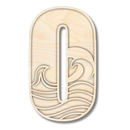 Unfinished Wood Layered Themed Letters | Wave | A-Z | 2 Piece | up to 24"