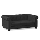 Modern Elevated Dog Sofa Bed for Small and Medium Dogs, Comfortable Black Linen Pet Bed
