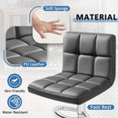 Modern PU Leather Adjustable Swivel Bar Stools Deep Gray
