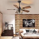 42 Inch Farmhouse Cage Ceiling Fan With Remote E26 Bulbs