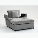 Modern Oversized Chair with Ottoman,Chenille Fabric Sofa Bed,Accent Chair Comfy Sofa with Cupholders and USB Charging Ports Chair for Living Room,Bedroom,Apartment