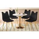 1+4,5pieces dining set, Table metal leg Mid-century Dining Table for 4-6 people With Mdf Table Top, Pedestal Dining Table, End Table Leisure Coffee Table