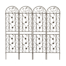 4 Pack Metal Garden Trellis 86.7' x 19.7' Rustproof Trellis for Climbing Plants Outdoor Flower Support Brown