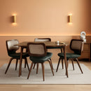 Ergonomic Walnut Swivel Dining Chairs With Armrests