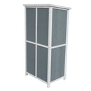 54' Two-Tone Storage Shed - Gray & White Design with Sloped Roof & 5 Customizable Compartments
