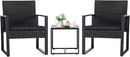 Black Cushioned Outdoor All Weather Patio Conversation Set
