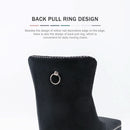 Velvet Dining Chairs Black Tufted Upholstered Set 4
