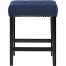 Blue Velvet Bar Table Set With 3 Stools Faux Marble Top