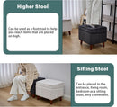 Storage Ottoman With Adjustable Lid Footrest Charcoalgray