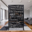 Outdoor & Indoor Privacy Screen Metal Privacy Screen 76' H×48' W Black Steel Decorative Panels