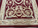 Burgundy Aubusson Rug 6x9, Vintage Wool Carpet