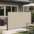 Retractable Side Awning, 118 x 63 in, Waterproof and UV-Resistant, Privacy Screen for Patio, Balcony, Garden, Beige Polyester with Dark Grey Frame
