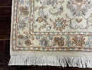 Small Persian Tabriz Rug 2.6 x 3.8, Vintage, Wool and Silk Highlights, Fine 225 KPSI
